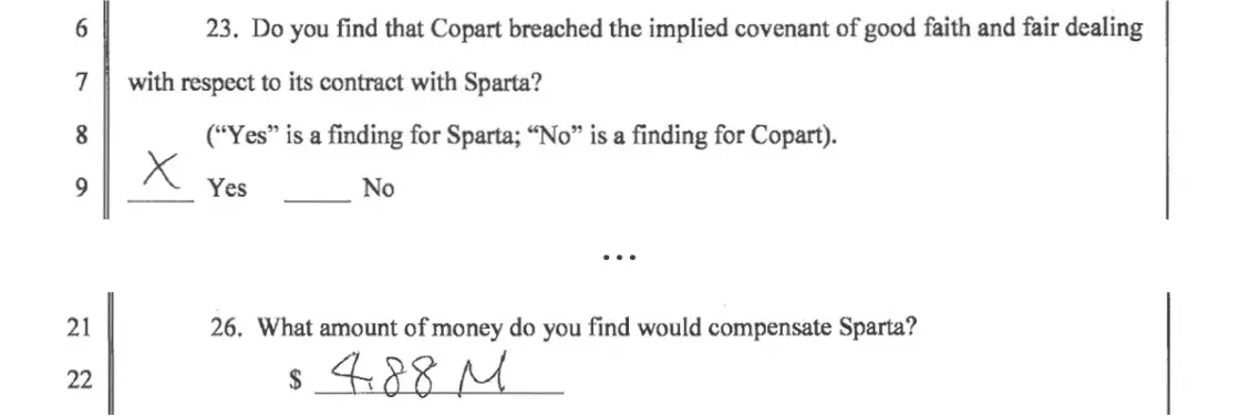 Legal contract document